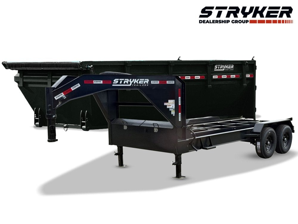 Stryker 16' GN Roll off Bundle (2) 7k Axles + 1 Bin w/ 4' Walls - Roll Off Packages/RO 16' Gooseneck - Stryker Dealership Group