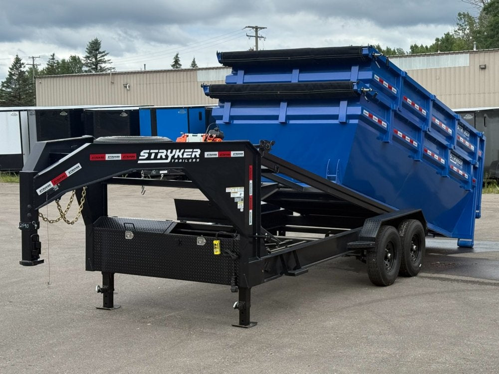 Stryker 16' GN Roll Off Bundle (2) 7k Axles + 2 Bins w/ 4' Walls - Roll Off Packages/16' Gooseneck - Stryker Dealership Group