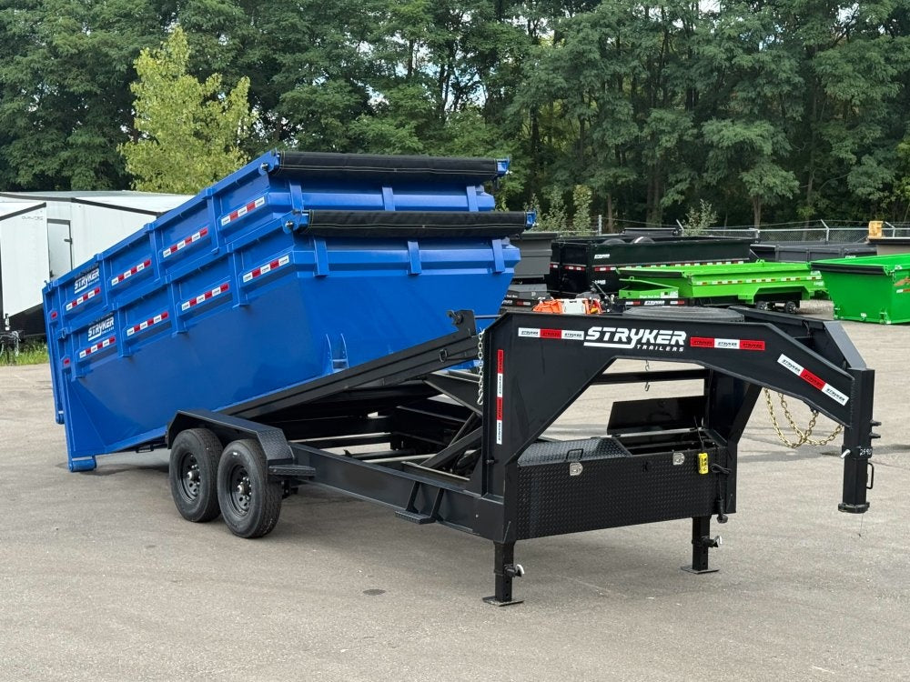 Stryker 16' GN Roll Off Bundle (2) 7k Axles + 2 Bins w/ 4' Walls - Roll Off Packages/16' Gooseneck - Stryker Dealership Group