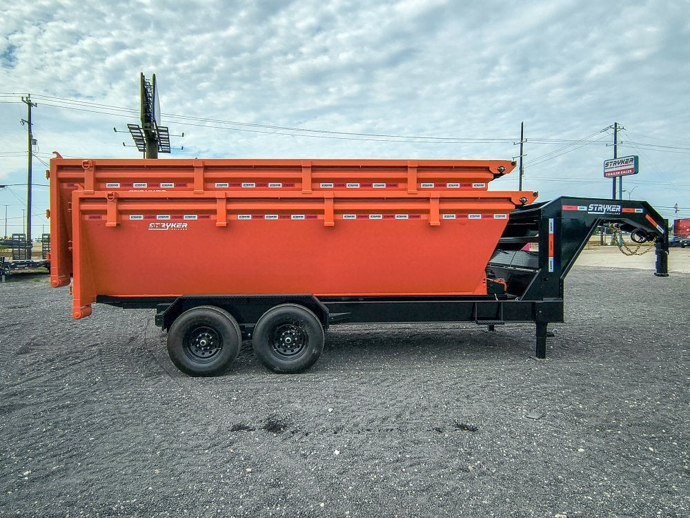 Stryker 16' GN Roll Off Bundle (2) 7k Axles + 2 Bins w/ 4' Walls - Roll Off Packages/16' Gooseneck - Stryker Dealership Group