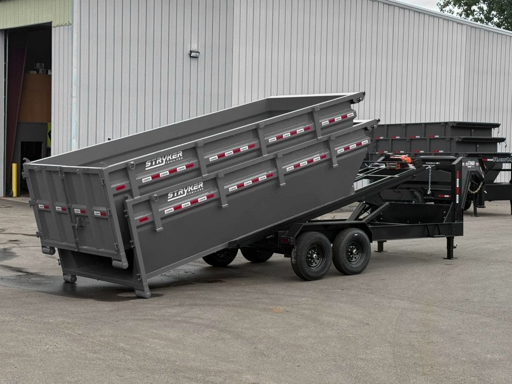 Stryker 16' GN Roll off Bundle (2) 7k Axles + 2 Bins w/ 4' Walls - Roll Off Packages/RO 16' Gooseneck - Stryker Dealership Group