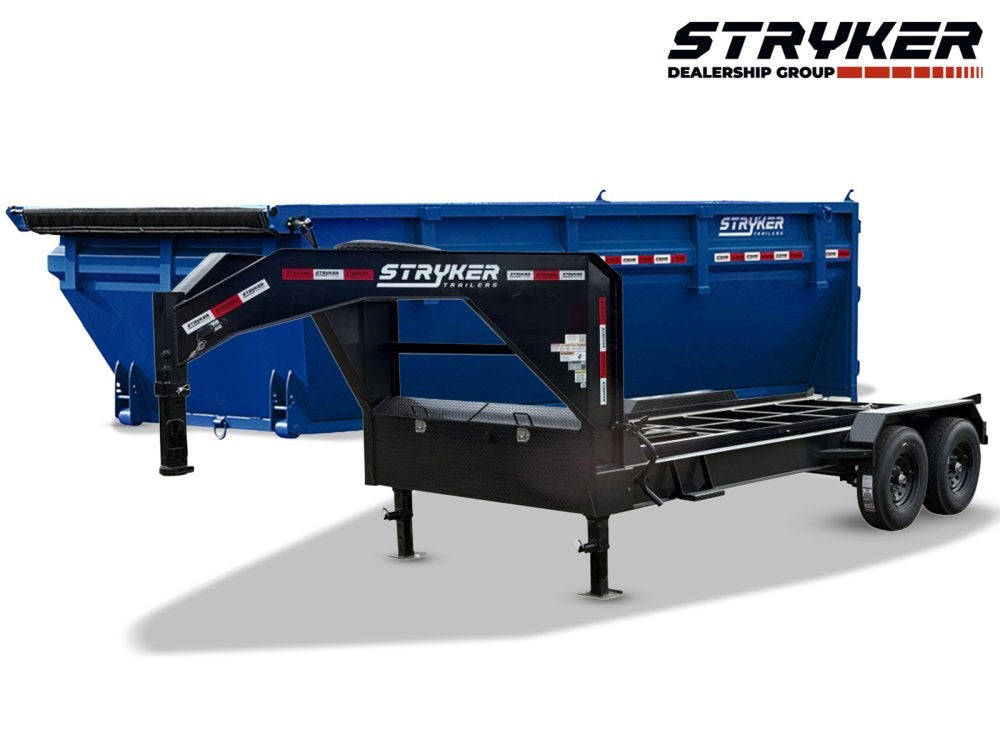 Stryker 16' GN Roll off Bundle (2) 7k Axles + 3 Bins w/ 4' Walls - Roll Off Packages/RO 16' Gooseneck - Stryker Dealership Group