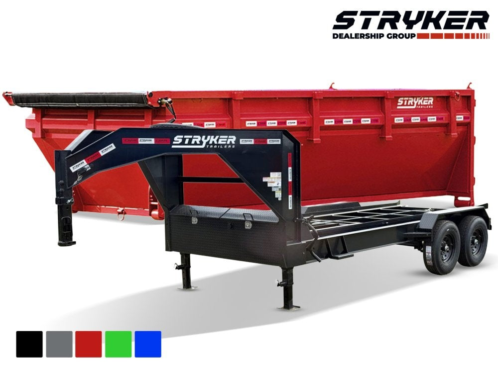 Stryker 16' GN Roll Off Bundle (2) 7k Axles + Bin 4' Walls - Roll Off Packages - RO 16' Gooseneck - Stryker Dealership Group