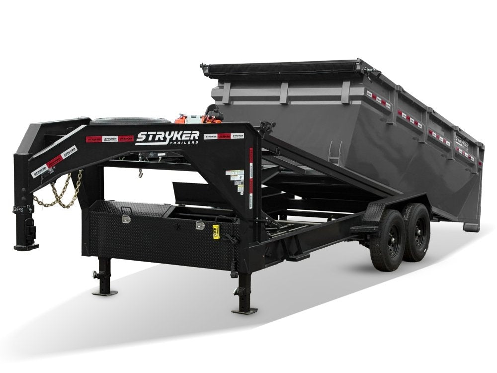 Stryker 16' GN Roll Off Bundle (2) 7k Axles + Bin 4' Walls - Roll Off Packages - RO 16' Gooseneck - Stryker Dealership Group