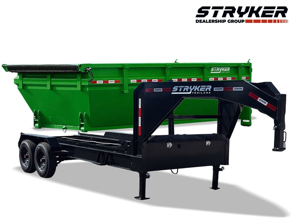 Stryker 16' GN Roll off Bundle (2) 8k Axles + 1 Bins w/ 4' Walls - Roll Off Packages/RO 16' Gooseneck - Stryker Dealership Group