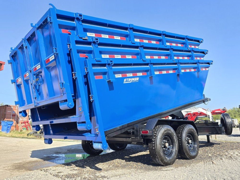 Stryker 16' RDZ BP Roll off Bundle (2) 7k Axles + 3 Bins w/ 4' Walls - Roll Off Packages/RO 16' Bumper Pull - Stryker Dealership Group