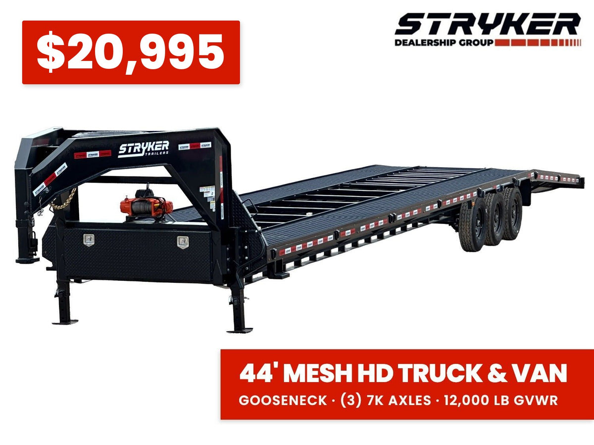 44' Stryker Gooseneck Mesh Deck Multi Car Hauler (3) 7k Axles - 12k GVWR Derated 622