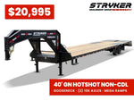 40' Stryker Gooseneck Hotshot Non-CDL Deckover Trailer Mega Ramps - (2) 10K Axles - Derated 625
