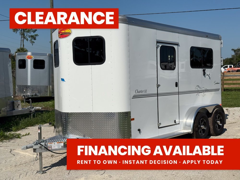 Sundowner 2 Horse Charter SE - White - (2) 3500lb Axles KC2674 - Stryker Dealership Group