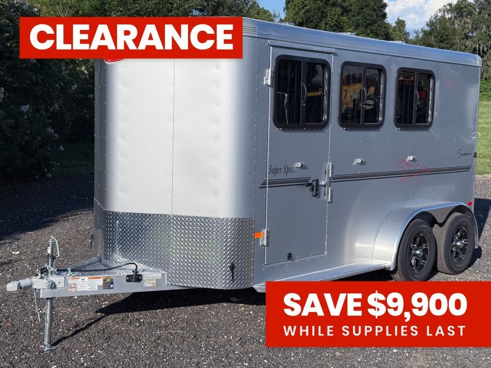 Sundowner 3 Horse Super Sport - Silver - Feed Door and Window KC1518 - Stryker Dealership Group
