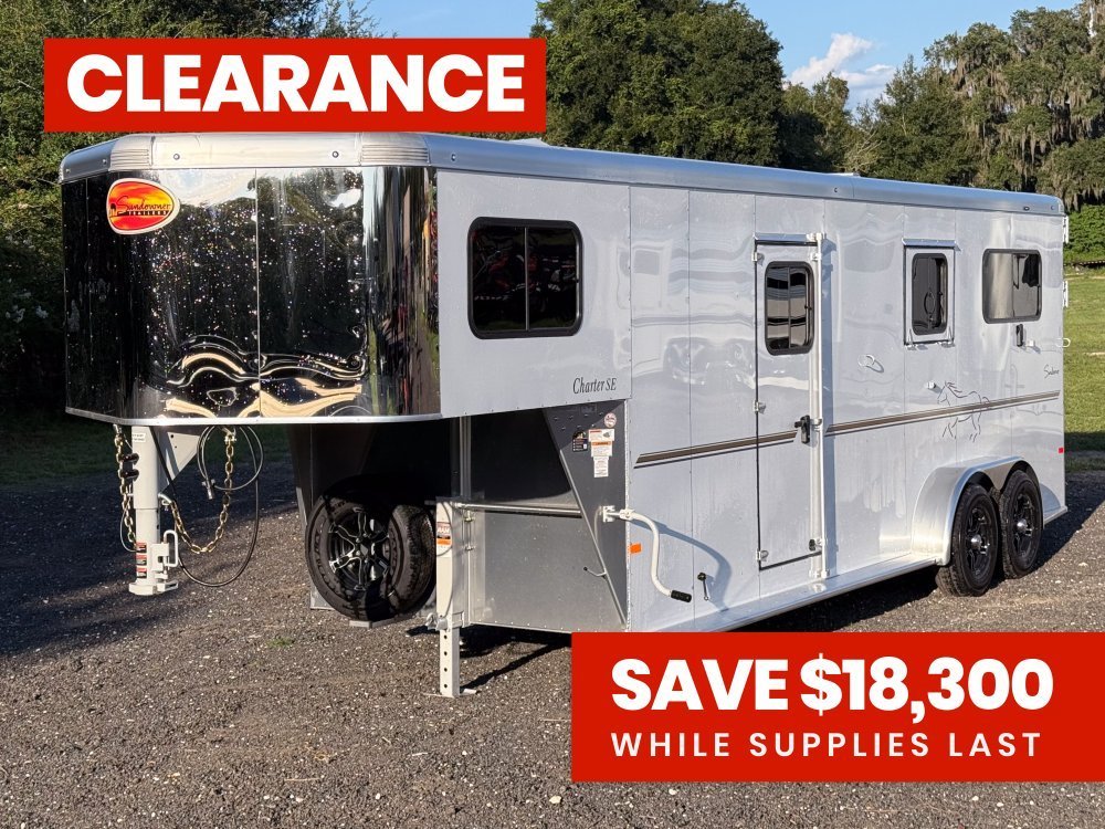 Sundowner Charter SE 2+1 Gooseneck Straight Load - White w/Stainless Nose (2) 5,200lb Axles - Side R KC1392 - Stryker Dealership Group