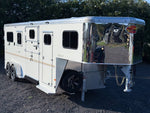 Sundowner Charter SE 2+1 Gooseneck Straight Load - White w/Stainless Nose (2) 5,200lb Axles - Side R KC1392 - Stryker Dealership Group