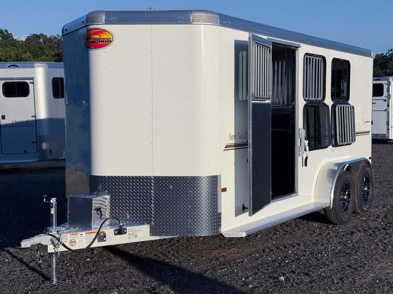 Sundowner Super Tack 3 Horse w/ Large Tack Room and Water Tank - White (2) 5,200lb Axles KC1359 - Stryker Dealership Group