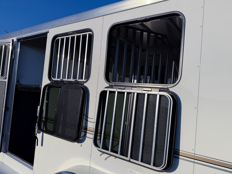Sundowner Super Tack 3 Horse w/ Large Tack Room and Water Tank - White (2) 5,200lb Axles KC1359 - Stryker Dealership Group