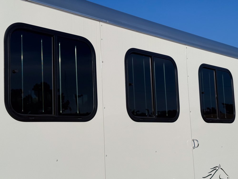 Sundowner Super Tack 3 Horse w/ Large Tack Room and Water Tank - White (2) 5,200lb Axles KC1359 - Stryker Dealership Group