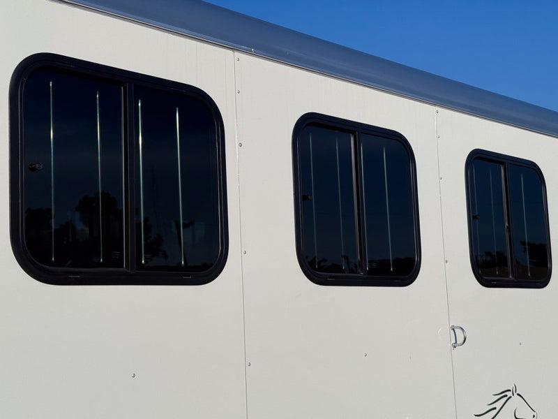 Sundowner Super Tack 3 Horse w/ Large Tack Room and Water Tank - White (2) 5,200lb Axles KC1359 - Stryker Dealership Group