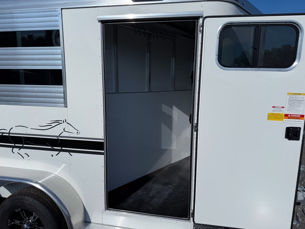 Sundowner 2 Horse Super Sport - White - Porch Lights - 2 Horse/Horse Trailers - Stryker Dealership Group