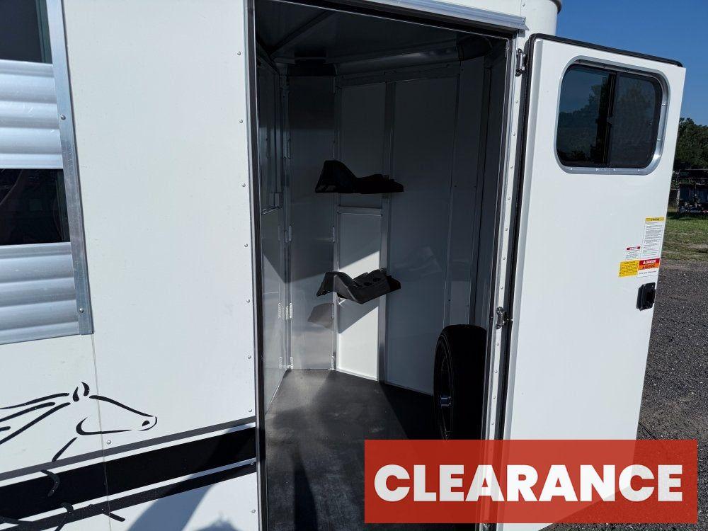 Sundowner 2 Horse Super Sport - White - Porch Lights - 2 Horse - Horse Trailers - Stryker Dealership Group