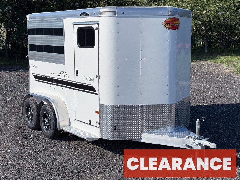 Sundowner 2 Horse Super Sport - White - Porch Lights - 2 Horse - Horse Trailers - Stryker Dealership Group
