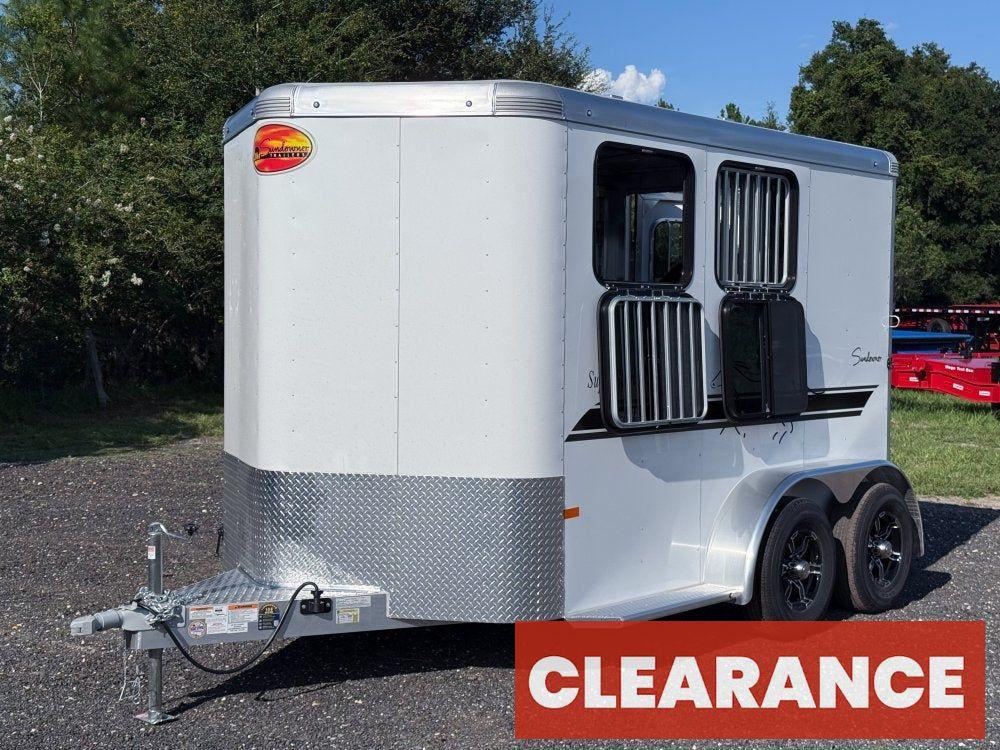 Sundowner 2 Horse Super Sport - White - Porch Lights - 2 Horse - Horse Trailers - Stryker Dealership Group