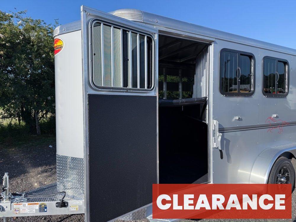 Sundowner 3 Horse Super Sport - Silver - Feed Door and Window - 3 Horse - Horse Trailers - Stryker Dealership Group