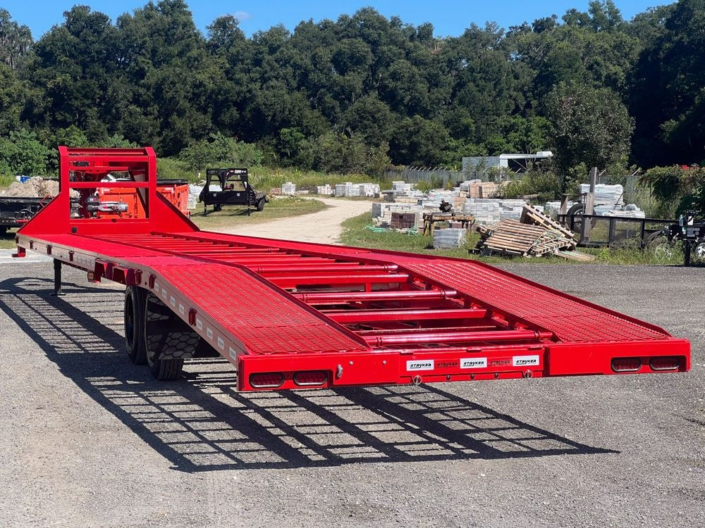 Utra Light 44' Car Trailer 2- 10k Axles  4"x15.5"x122" ramp holder With Winch 18 Ply Tires INV-2931 - Truck & Van Trailers - Stryker Dealership Group